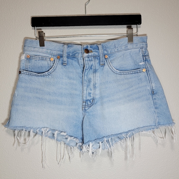 Madewell light wash relaxed denim shorts button fly - Picture 2 of 5